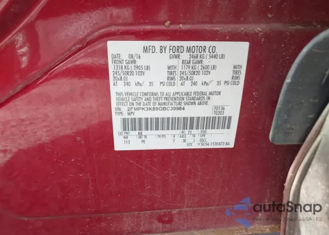 2016 Ford Edge Titanium из США, поврежденный, VIN 2FMPK3K89GBC39984